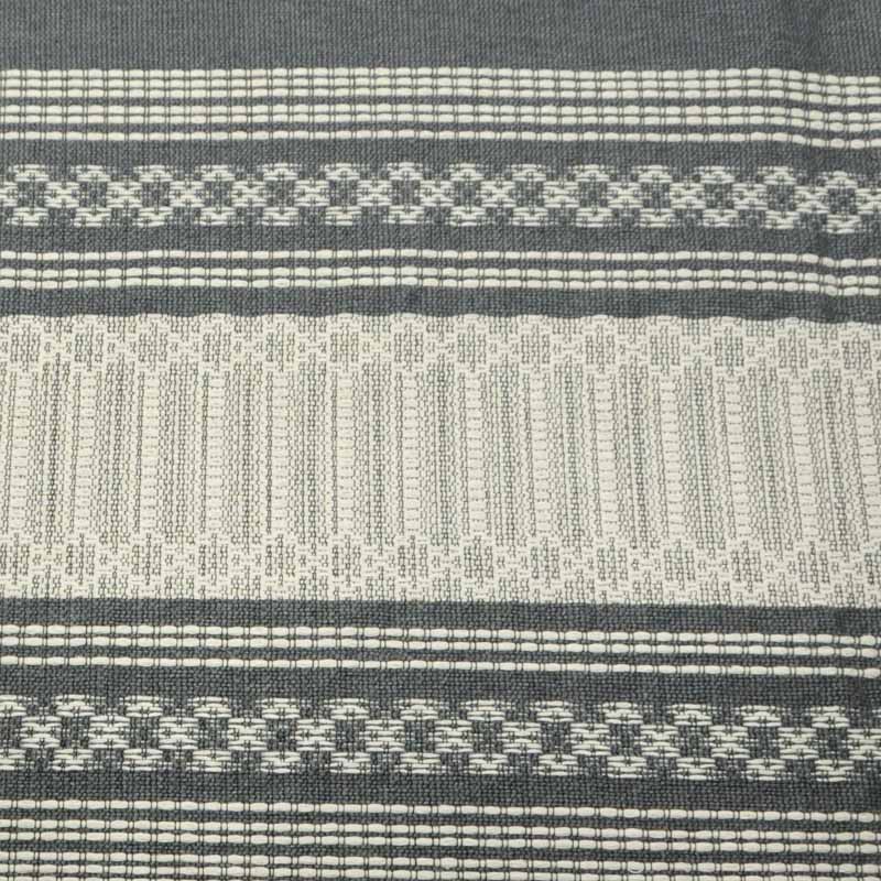 Colcha Color Gris Acero 100% Algodón Hecha a Mano Detalle