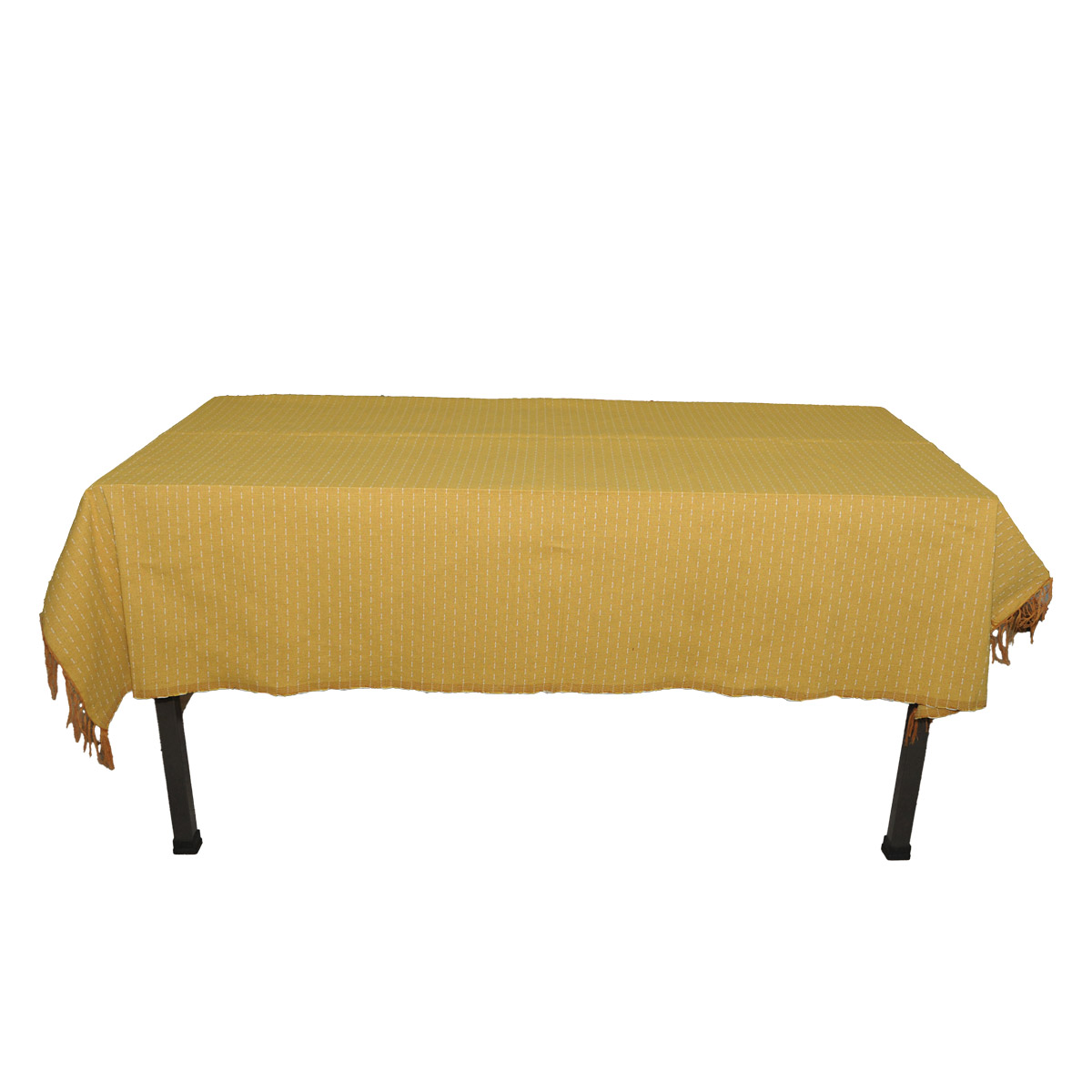 Mantel Rectangular Color Mostaza Tejido Hormiga 100 % algodón Hecho a Mano.